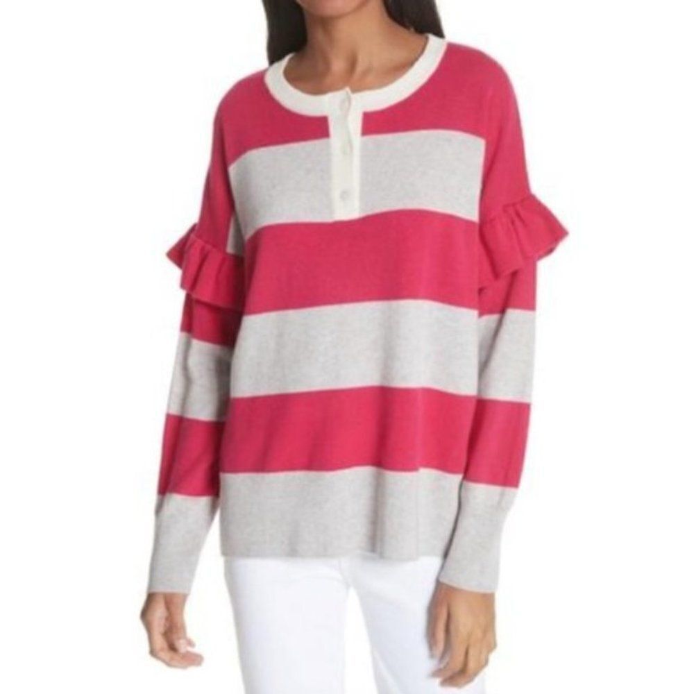 JOIE Inghin Stripe Wool & Cashmere Sweater - Size Large
